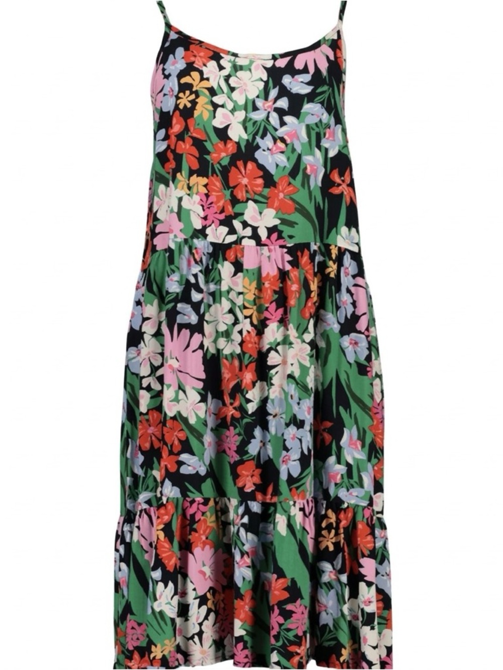 Old Navy Black Floral Spaghetti-Strap Maxi Dress